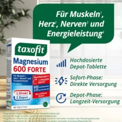Taxofit Magnesium 600 Forte 2 Phasen Depot 30 Tabletten
