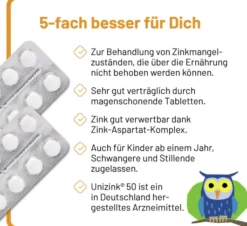 Unizink 50 magensaftresistente Tabletten 50 Stück