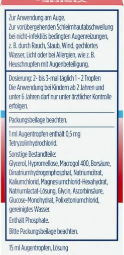 Visine Yxin Hydro 0,5 mg je ml Augentropfen 15 ml