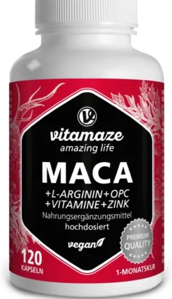 Vitamaze Maca 5.000 mg + L-Arginin 120 Kapseln