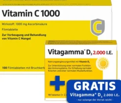 Vitamin C 1000 100 Filmtabletten + gratis Vitagamma D3 2.000 I.E. 10 Tabletten