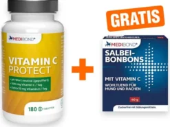 Vitamin C Protect Medibond 180 Tabletten + gratis Salbei Bonbons zuckerfrei Medibond 40 g