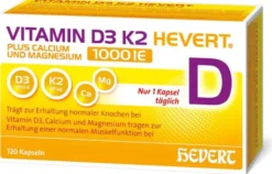 Vitamin D3 K2 Hevert + Calcium und Magnesium 1000IE 120 Kapseln