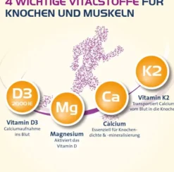 Vitamin D3 K2 Hevert + Calcium und Magnesium 4000IE 120 Kapseln