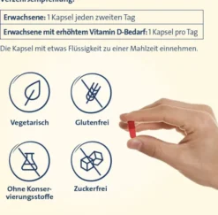 Vitamin D3 K2 Hevert + Calcium und Magnesium 4000IE 120 Kapseln