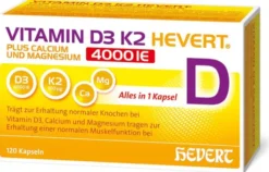 Vitamin D3 K2 Hevert + Calcium und Magnesium 4000IE 120 Kapseln