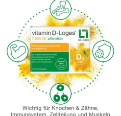 Vitamin D-Loges 7000 I.E. Pflanzlich 30 Weichkapseln