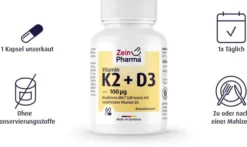 Vitamin K2 100 µg + D3 400 I.E. 60 Kapseln