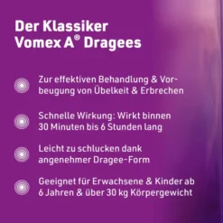 Vomex A Dragees 50 mg 10 überzogene Tabletten