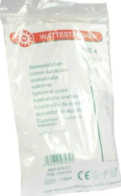 Wattestäbchen Holz 15 cm Mittlerer Kopf