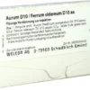 Weleda Aurum D10 Ferrum Sidereum D10 Aa 8 X 1 ml