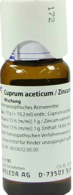 Weleda Cuprum Aceticum Zincum Valerianicum Dilution 50 ml