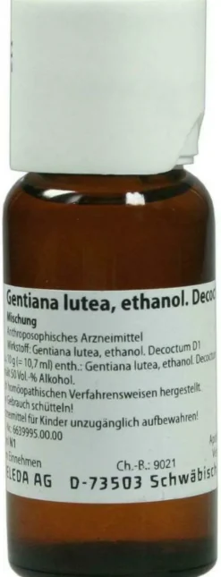 Weleda Gentiana Lutea, Ethanol. Decoctum 5% 50 ml Dilution
