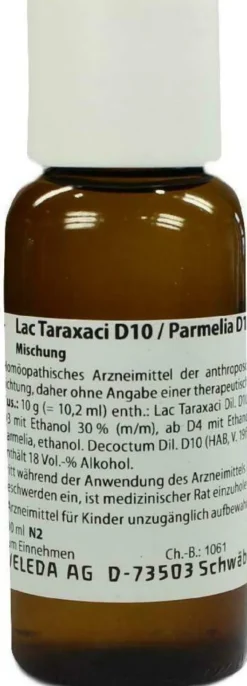 Weleda Lac Taraxaci D10 Parmelia D10 Aa 100 ml Dilution