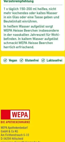 WEPA Heisse Beerchen + Vitamin C + Zink + Magnesium 10 X 10 G...