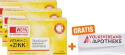 WEPA Vitamin C+Zink 3 x 60 Kapseln + gratis Pillendose