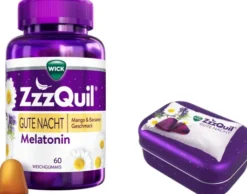 Wick ZzzQuil Gute Nacht Mango & Banane 60 Weichgummis + gratis Wick ZzzQuil Reise-Dose 1 Stück