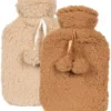 Wärmflasche mit Bezug 1,5 L Creme