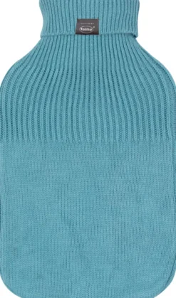 Wärmflasche mit Rollkragen-Strickbezug, Stone Blue 1 Stück