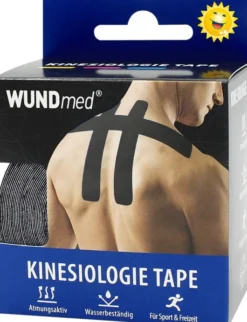Wundmed Kinesiologie Tape schwarz 5 cm x 5 m