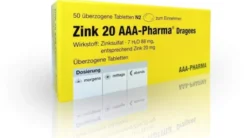 Zink 20 Aaa Pharma Dragees 50 Überzogene Tabletten